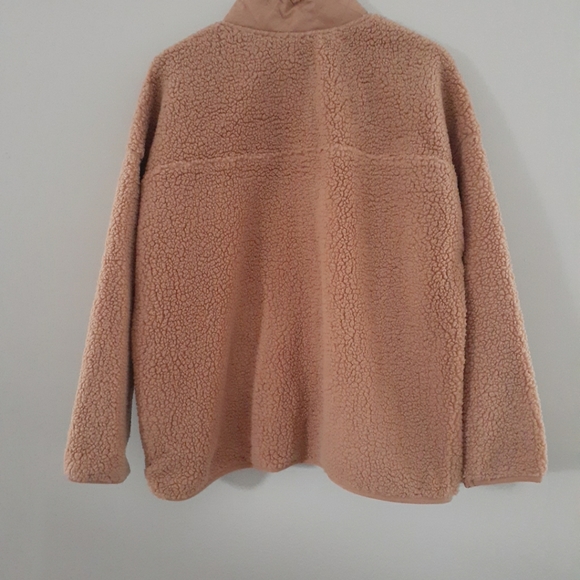 Time and Tru Women's Quarter Snap Faux Sherpa Jacket - Picture 4 of 4